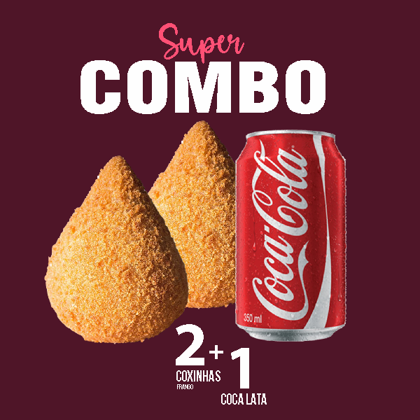 COMBO 2 COXINHAS FRANGO+ 1 COCA